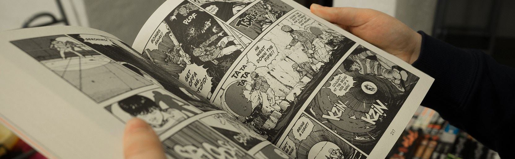 Comis abierto, dibujos sin color